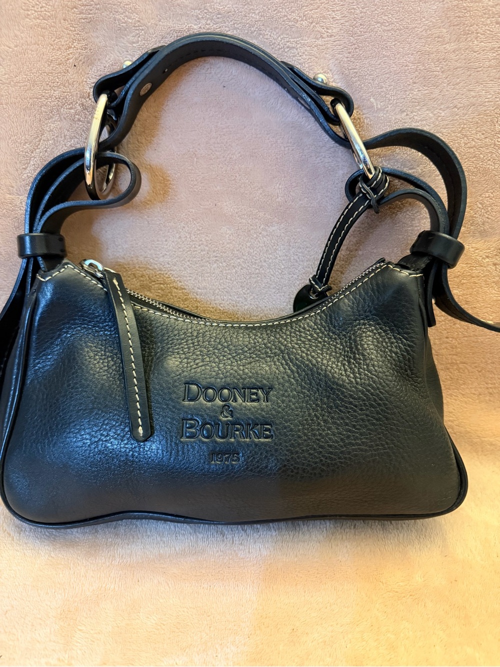 Dooney & Bourke Black Pebbled Leather Shoulder Bag